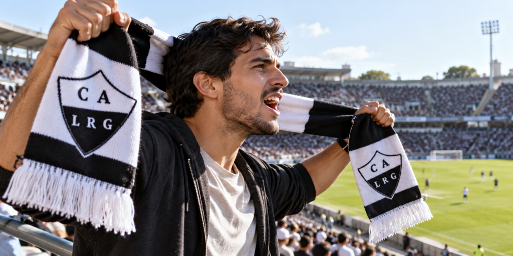Un aficionado apoya a su equipo en el estadio